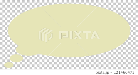 シンプルな楕円の思考吹き出し1（黄色・線画なし） 121466473