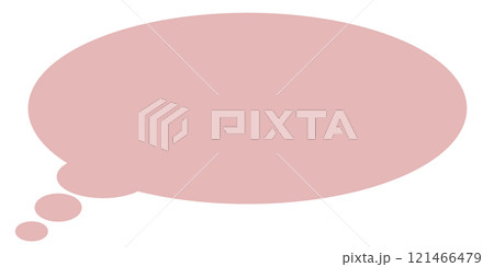 シンプルな楕円の思考吹き出し1（赤・線画なし） 121466479