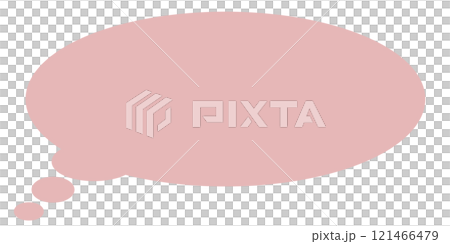 シンプルな楕円の思考吹き出し1（赤・線画なし） 121466479