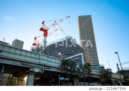 東京 首都高速と建設中のタワークレーン 2024.11 a-1 東京 首都高速と建設中のタワークレーン 2024.11 a-1 121467104