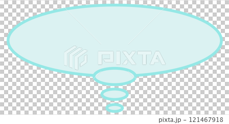 シンプルな楕円の思考吹き出し2（水色） 121467918