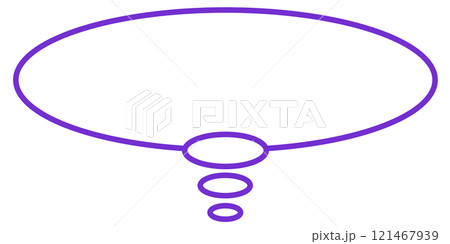 シンプルな楕円の思考吹き出し2(紫・線画のみ) シンプルな楕円の思考吹き出し2(紫・線画のみ) 121467939