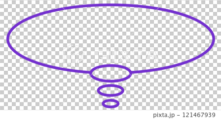 シンプルな楕円の思考吹き出し2(紫・線画のみ) シンプルな楕円の思考吹き出し2(紫・線画のみ) 121467939