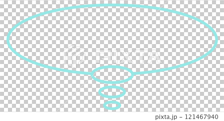 シンプルな楕円の思考吹き出し2(水色・線画のみ) シンプルな楕円の思考吹き出し2(水色・線画のみ) 121467940