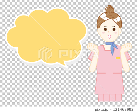 Illustration of a woman serving customers: Beauty advice staff Illustration of a woman serving customers: Beauty advice staff 121468992