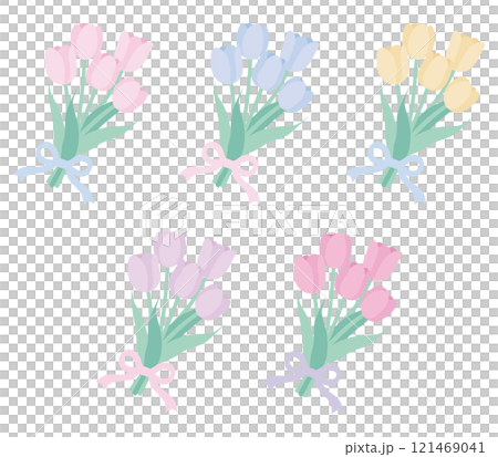 Vector illustration of a cute bouquet of tulips Vector illustration of a cute bouquet of tulips 121469041