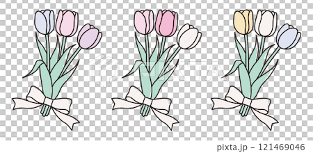 可愛的鬱金香花束的向量圖 可愛的鬱金香花束的向量圖 121469046