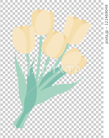 可愛的鬱金香花束的向量圖 121469049