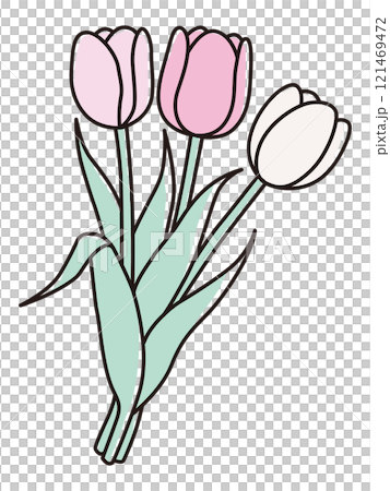 Vector illustration of a cute bouquet of tulips 121469472