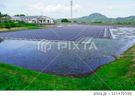 ため池ソーラー　羽鹿池太陽光発電所（香川県さぬき市大川町） 121470598