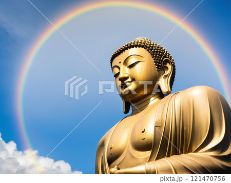 夏の青空と大仏 121470756