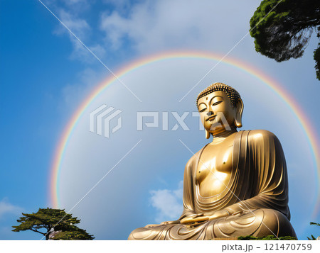 夏の青空と大仏 121470759