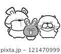 感染予防　動物ダジャレイラスト 121470999