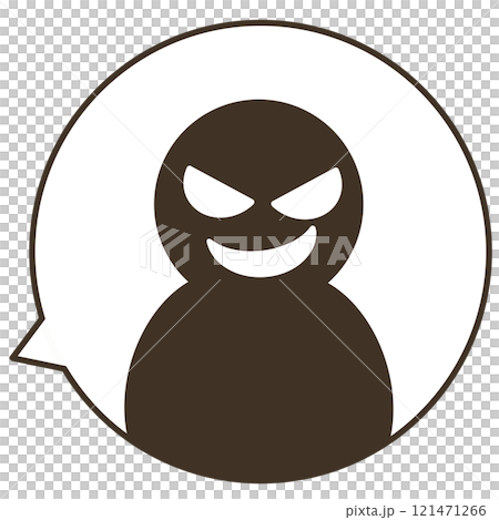 Simple illustration of a suspicious person and speech bubble 121471266