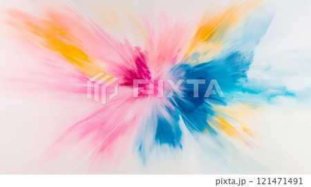 Abstract color burst with vibrant splashes, artistic expression. Creative energy and motion concept 121471491