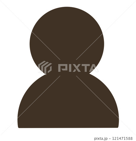 人物ピクトグラム　上半身　アイコン　ブラウン 121471588