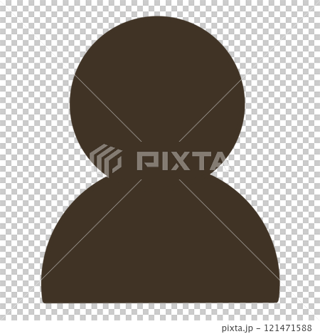人物ピクトグラム　上半身　アイコン　ブラウン 121471588