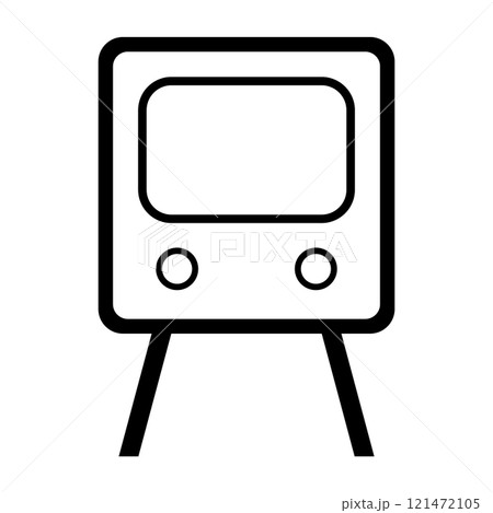 古いブラウン管テレビの白黒イラストアイコン 古いブラウン管テレビの白黒イラストアイコン 121472105