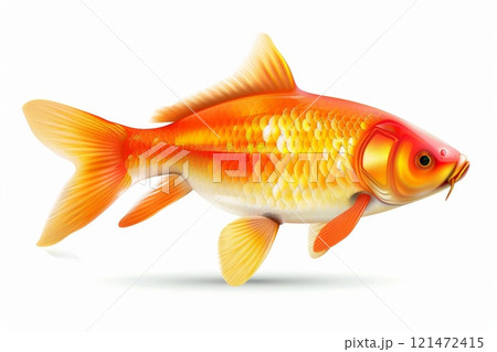 Fish 3d realistic icon, mackerel draw shape, fishing symbol, tuna silhouette, salmon sign, color fish 121472415