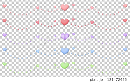 A set of dotted lines spreading horizontally from a three-dimensional heart 121472436