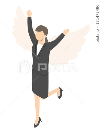 会社員女性 天使 アイソメトリック 会社員女性 天使 アイソメトリック 121472496