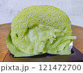Pandan and young coconut chiffon cake, thai style. 121472700