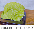 Pandan and young coconut chiffon cake, thai style. 121472703