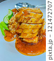 Crispy pork rice, Chinese crispy pork with rice and sauce. 121472707