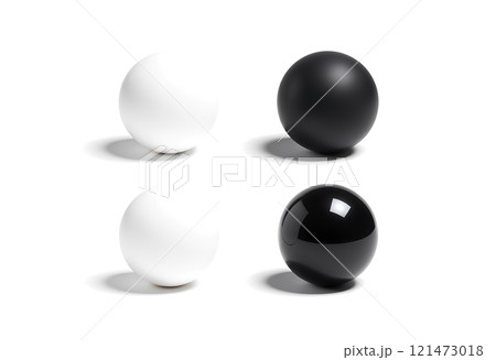 Blank black and white gloss and matte ball mockup set. Blank black and white gloss and matte ball mockup set. 121473018