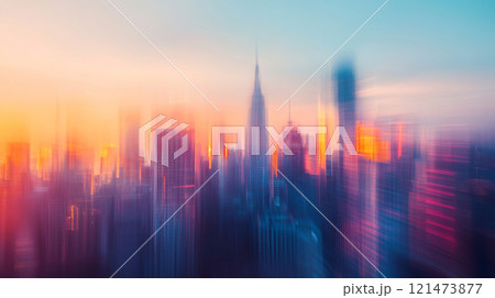 色彩が幻想的な都市のぼんやり写真 121473877