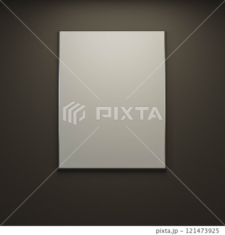 Blank Canvas on Dark Wall 121473925