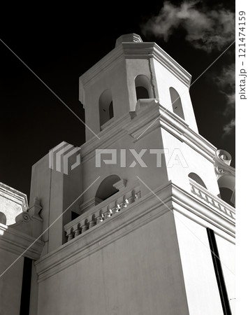 San Xavier Mission Tucson Arizona On monochrome Film San Xavier Mission Tucson Arizona On monochrome Film 121474159