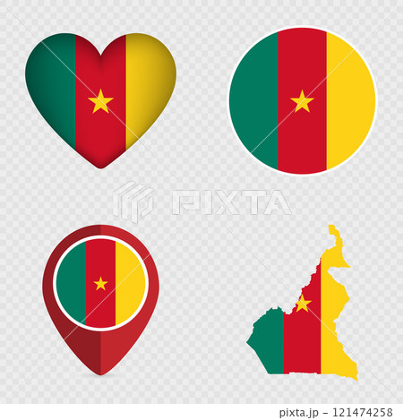Cameroon Flag Icons Pack. Vector illustration. 121474258