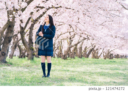 桜と女子高生 桜と女子高生 121474272