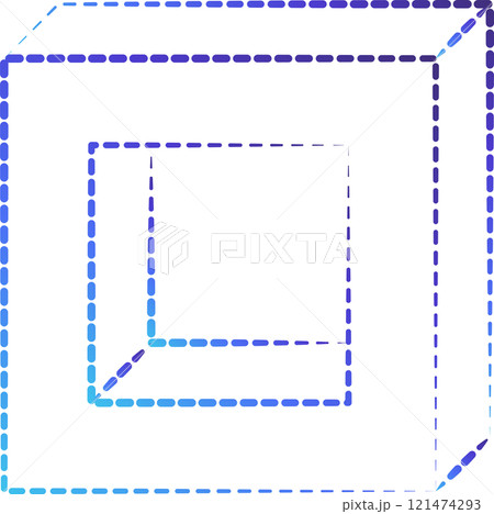 Geometric dashed line shape and icon element for tech, digital, cyber, web Geometric dashed line shape and icon element for tech, digital, cyber, web 121474293