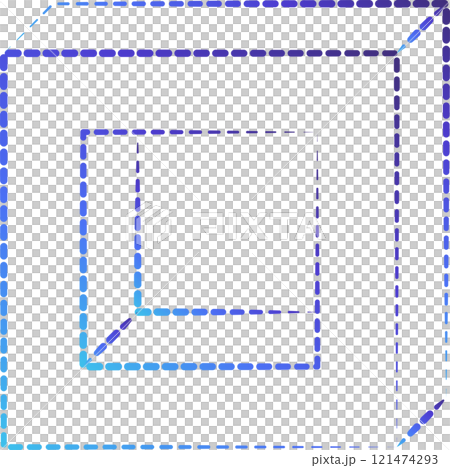Geometric dashed line shape and icon element for tech, digital, cyber, web Geometric dashed line shape and icon element for tech, digital, cyber, web 121474293