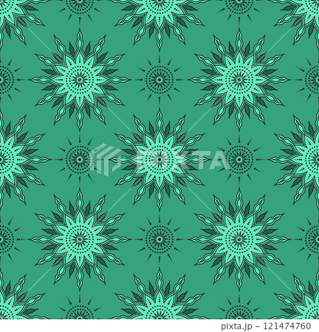Seamless vintage inspired pattern with ornate flowers Seamless vintage inspired pattern with ornate flowers 121474760