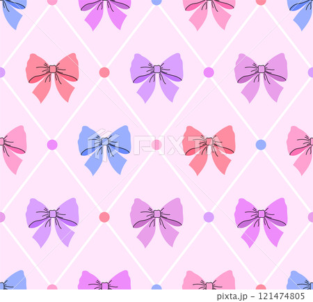 Seamless pattern with colorful bows Seamless pattern with colorful bows 121474805