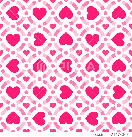 Abstract seamless pattern with red hearts Abstract seamless pattern with red hearts 121474808