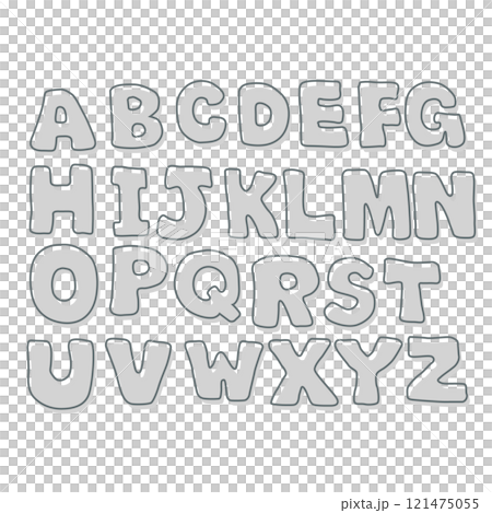 灰色のアルファベットの文字のベクターイラスト 手書き風 灰色のアルファベットの文字のベクターイラスト 手書き風 121475055