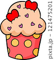 Cute cupcakes in Valentines illustration by hand drawn.	 121475201
