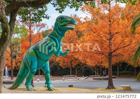 のんほいパーク、紅葉するメタセコイア並木〈愛知県豊橋市〉 121475772