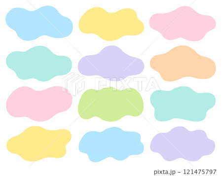 カラフルな不定形の横フレームセット 121475797