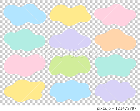 カラフルな不定形の横フレームセット 121475797