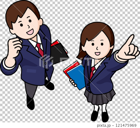 Male and female students aiming for success together 121475969