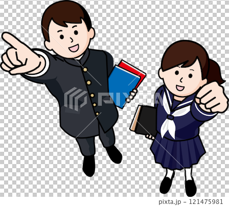 共に合格を目指す男女の学生 121475981