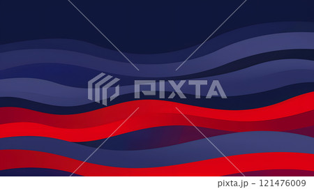 Abstract Waves Background with Red and Blue Undulating Lines 121476009