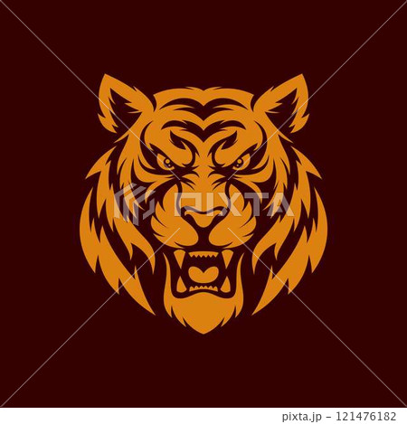 Angry tiger mascot logo design vector illustration 121476182