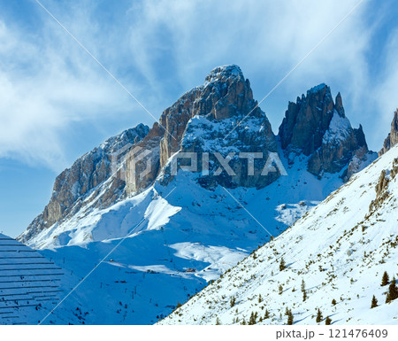 Beautiful winter mountain landscape. Beautiful winter mountain landscape. 121476409