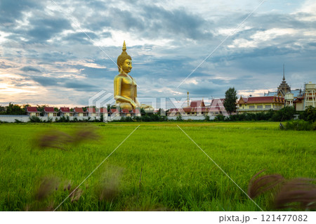 Wat Muang , the largest golden cast Buddha statue in Thailand, Wiset Chai Chan District, Ang Thong Wat Muang , the largest golden cast Buddha statue in Thailand, Wiset Chai Chan District, Ang Thong 121477082